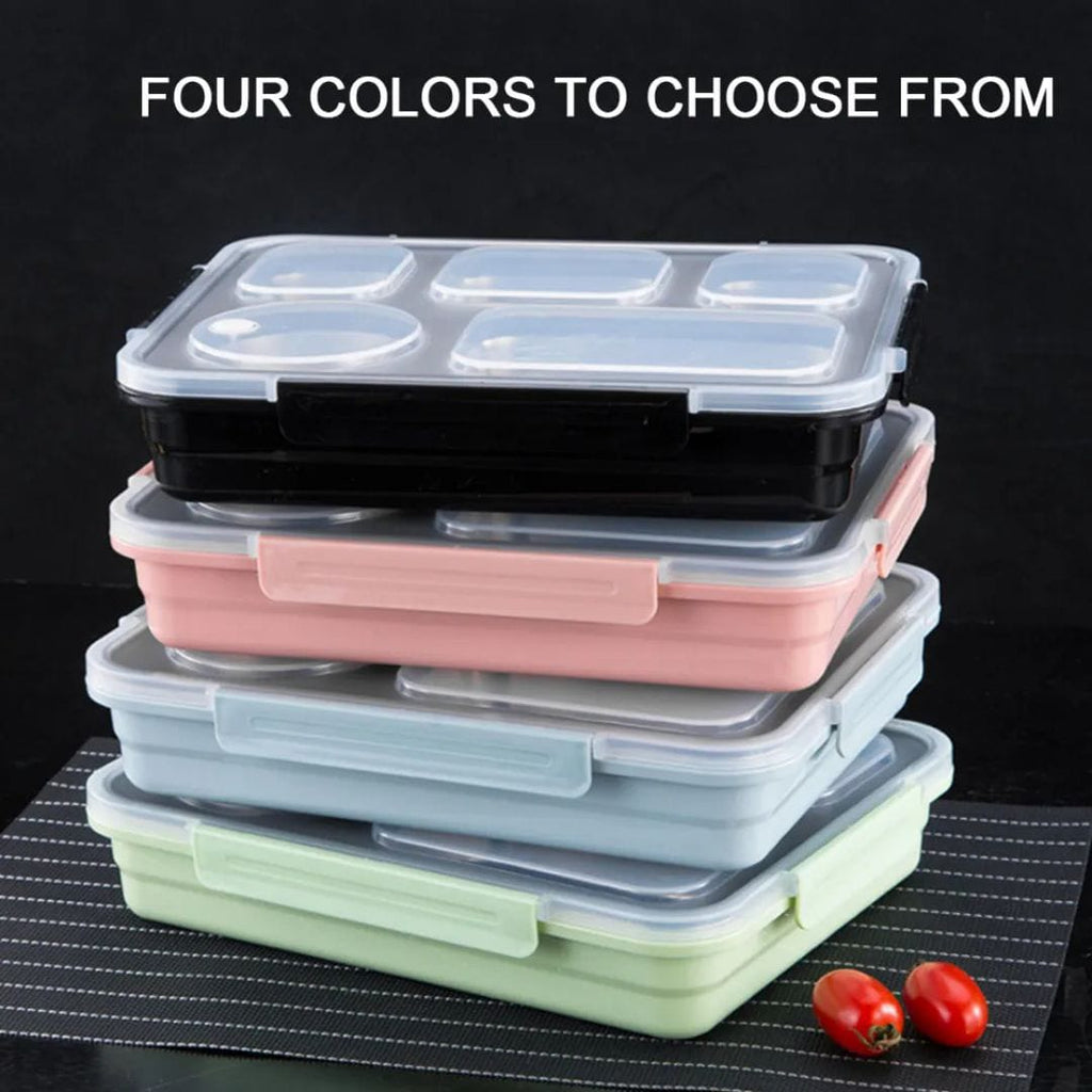 Stainless steel insulated leakproof Bento box - 5 compartments, Tiffin box, gym box